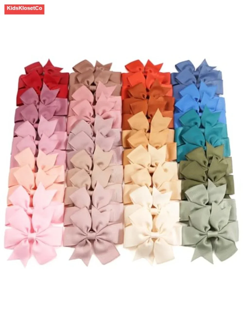 40pcs Boutique Grosgrain Ribbon Pinwheel Hair Bows Alligator Clips for Girls